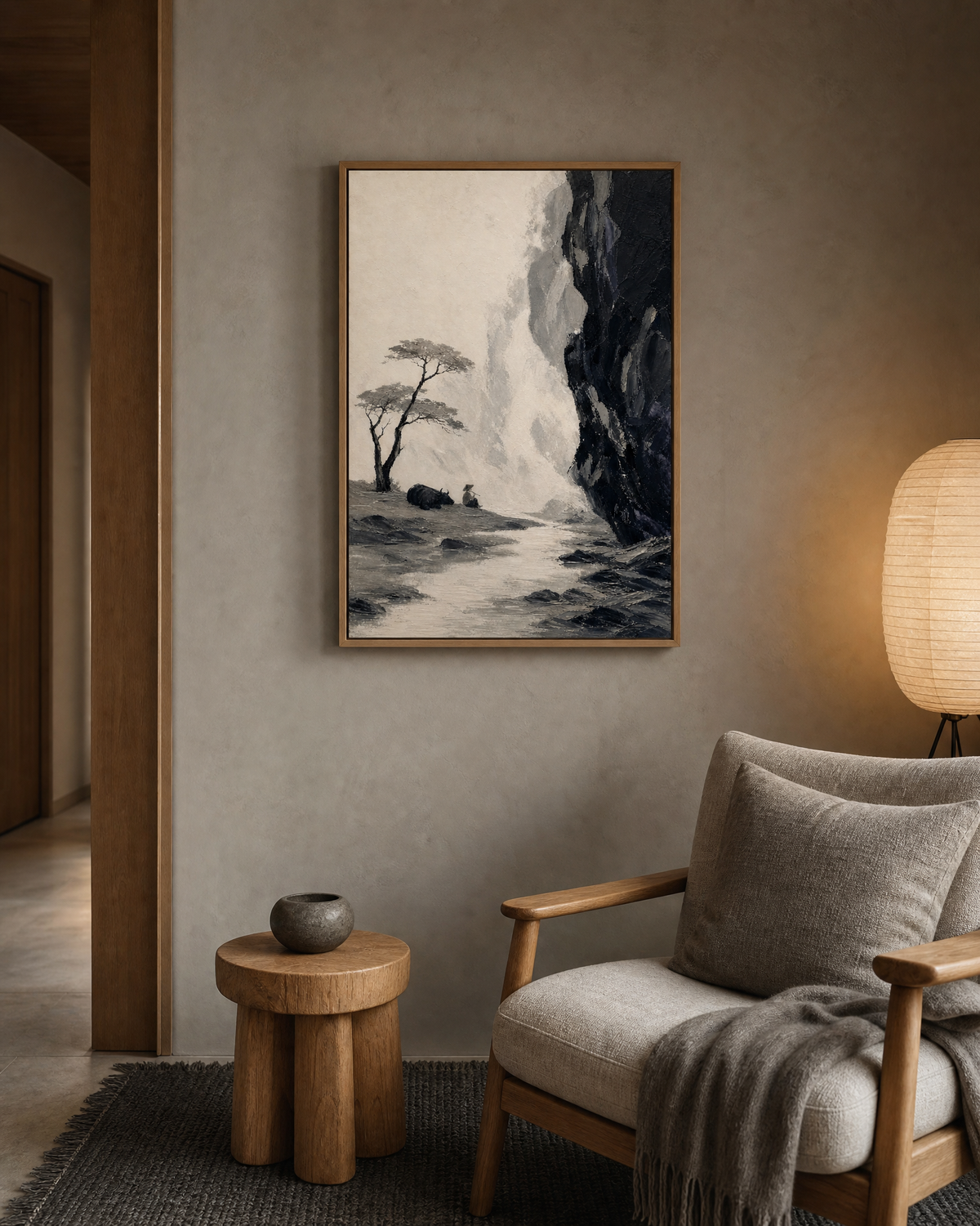 Cliff Pastoral in Ink Greys
