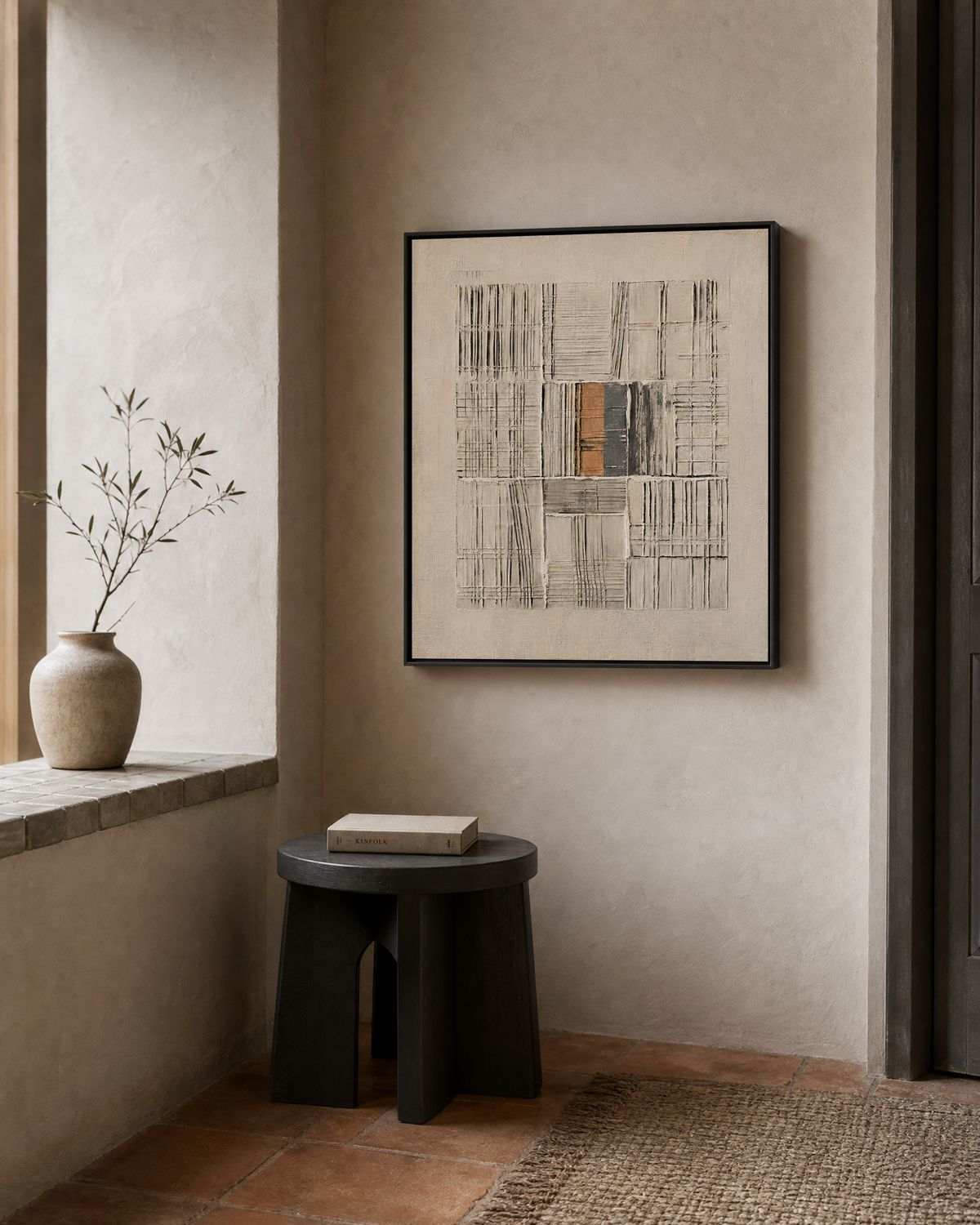 Woven Grid with Ochre