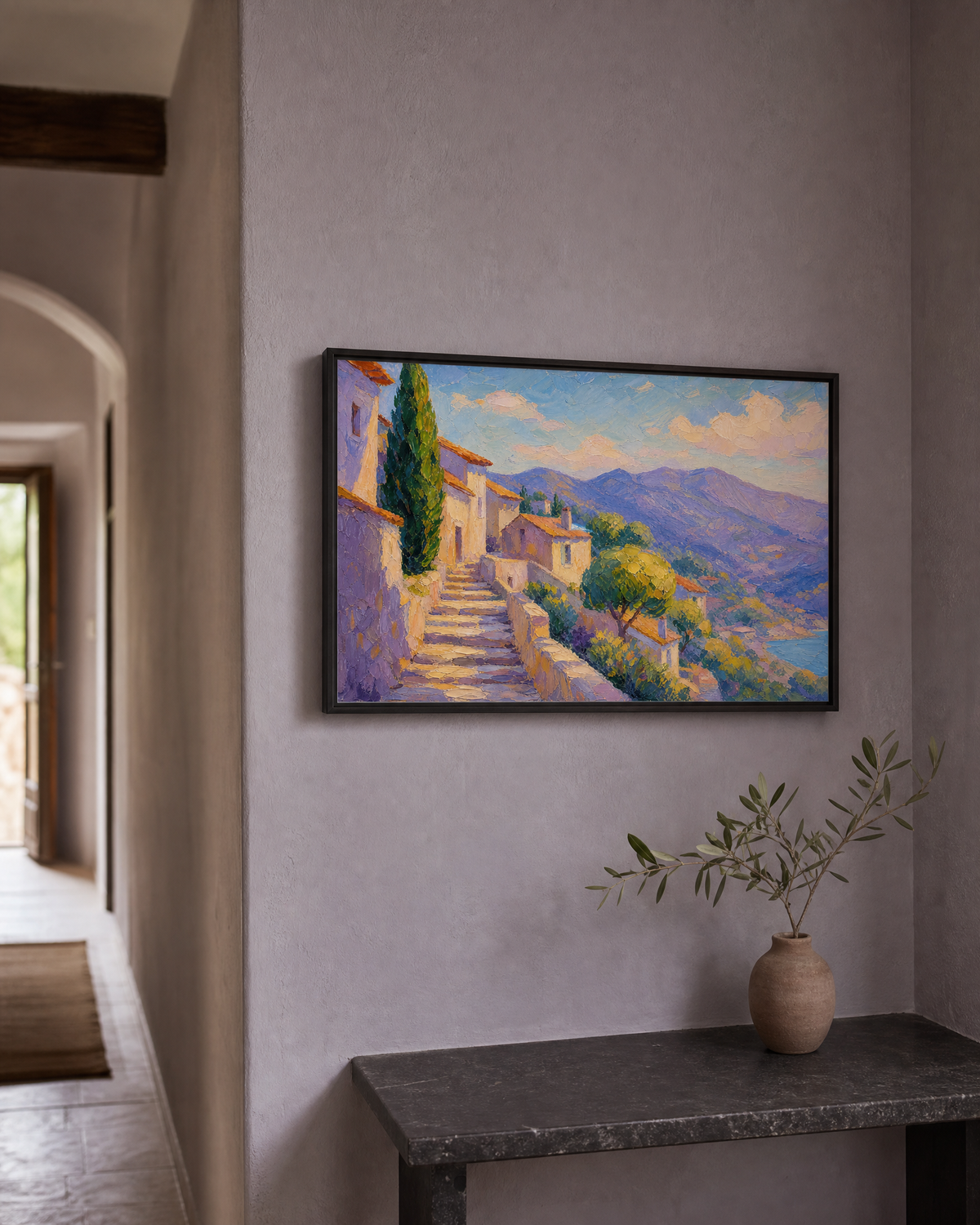 Hillside Village in Morning Light