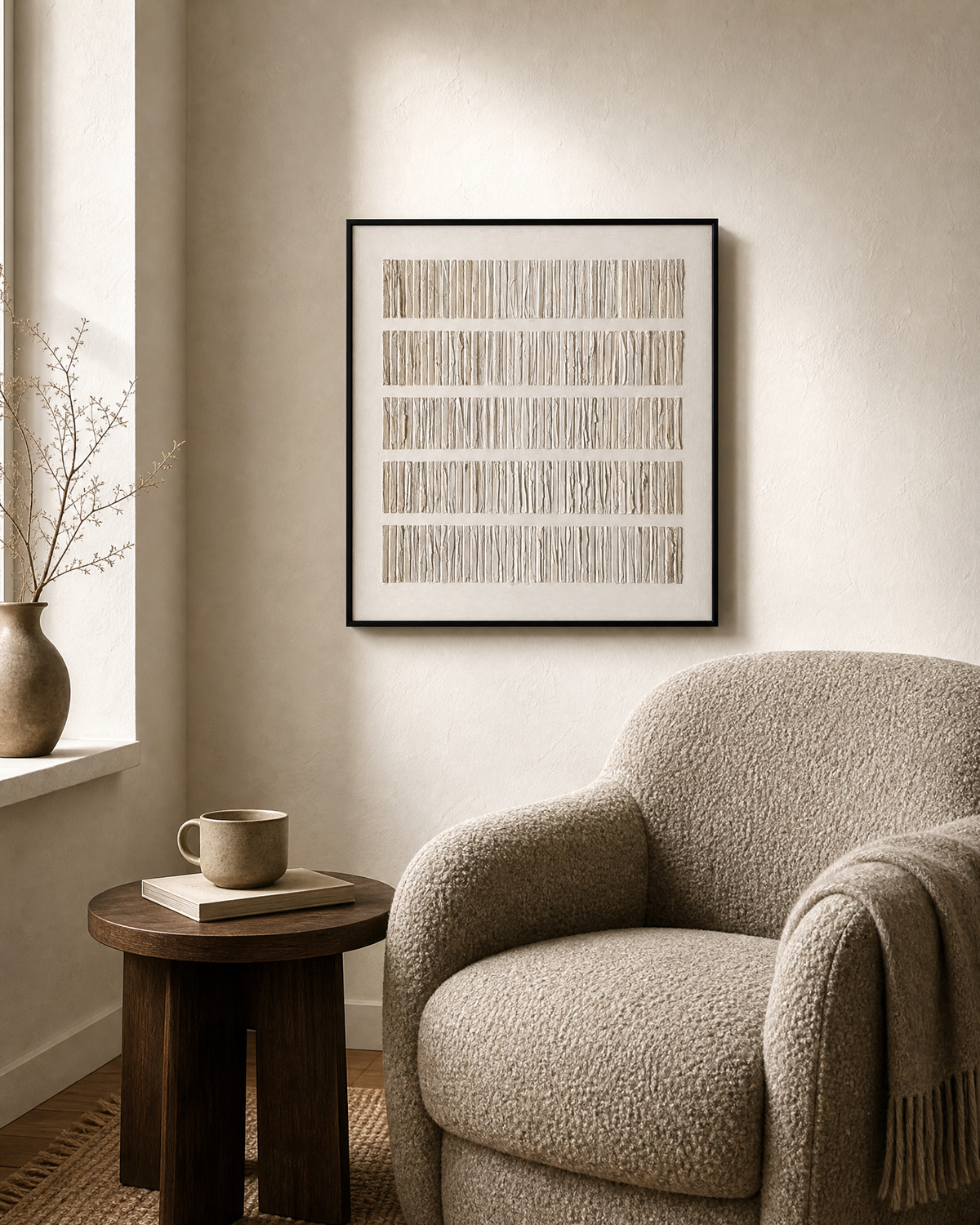 Textured Neutral Stripes