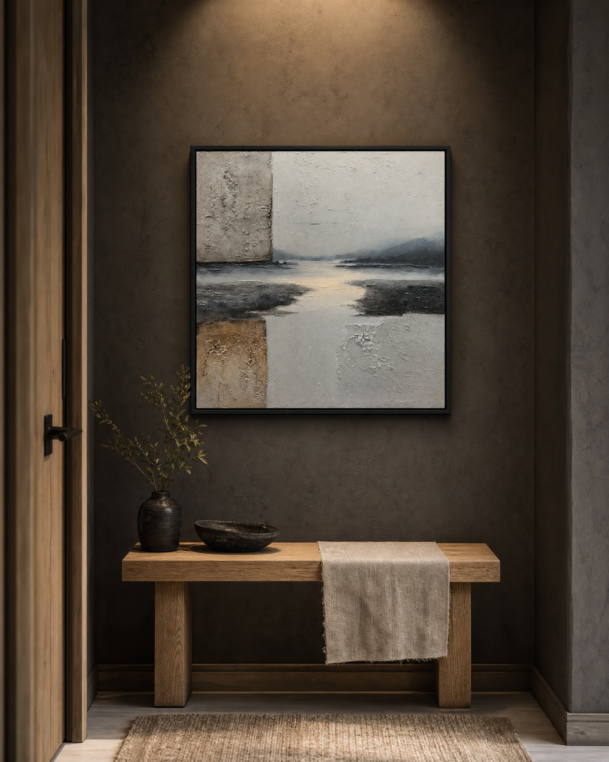 Misty Horizon Minimalist Abstract Landscape