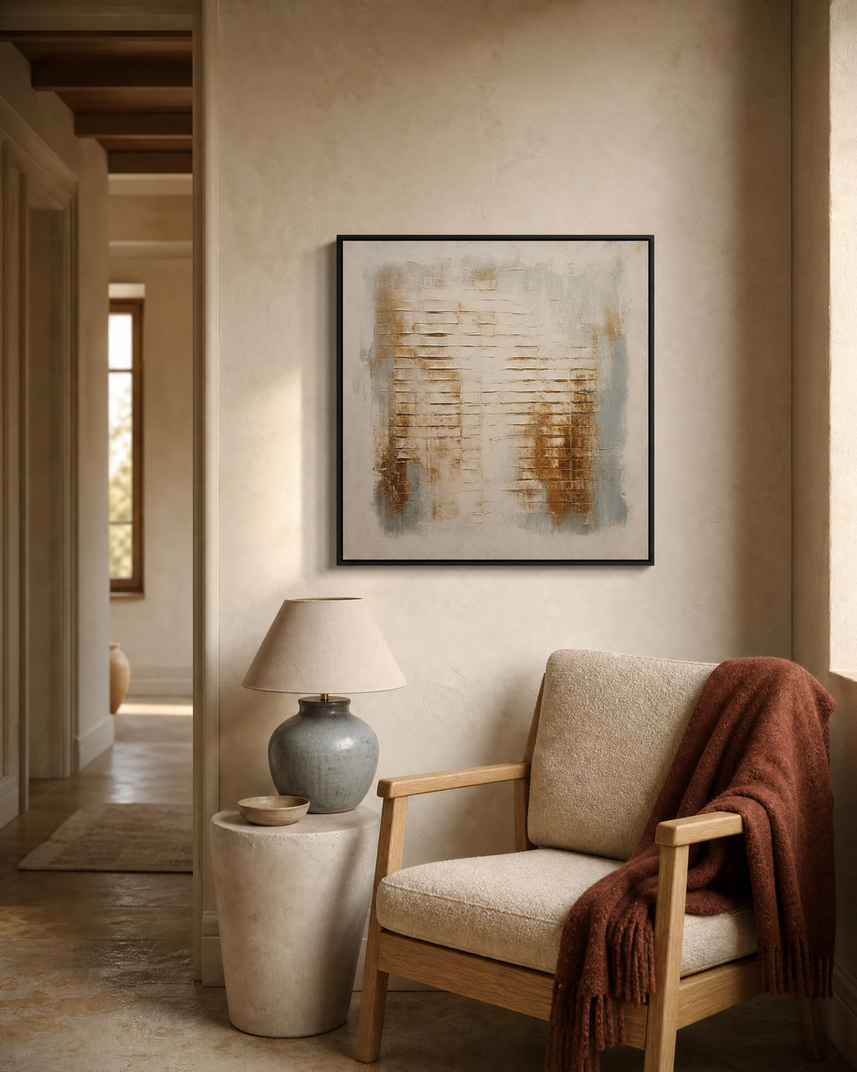 Weave in Ochre and Mist