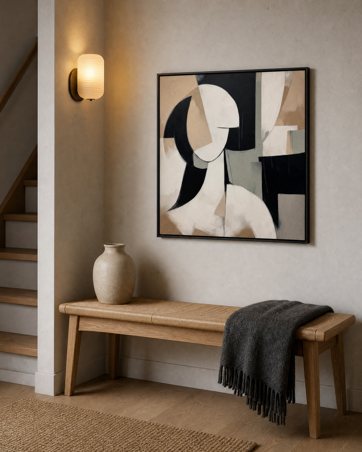 Abstract Curves in Neutral Tones