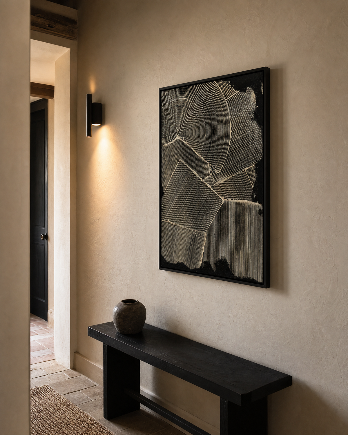 Concentric Lines on Charcoal