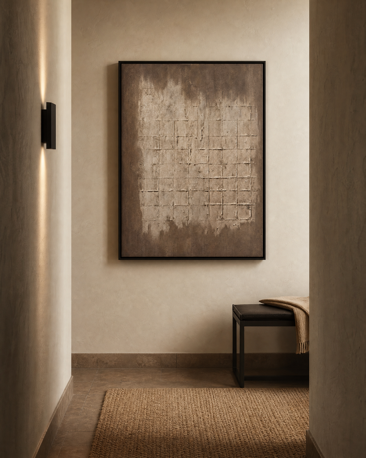 Scribed Field in Warm Taupe