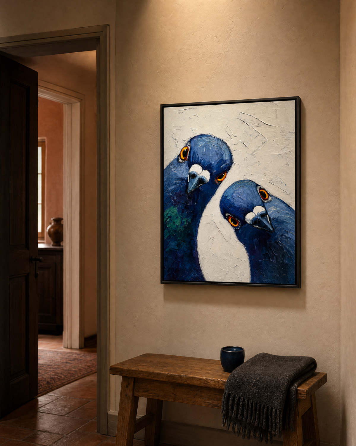 Two Blue Pigeons