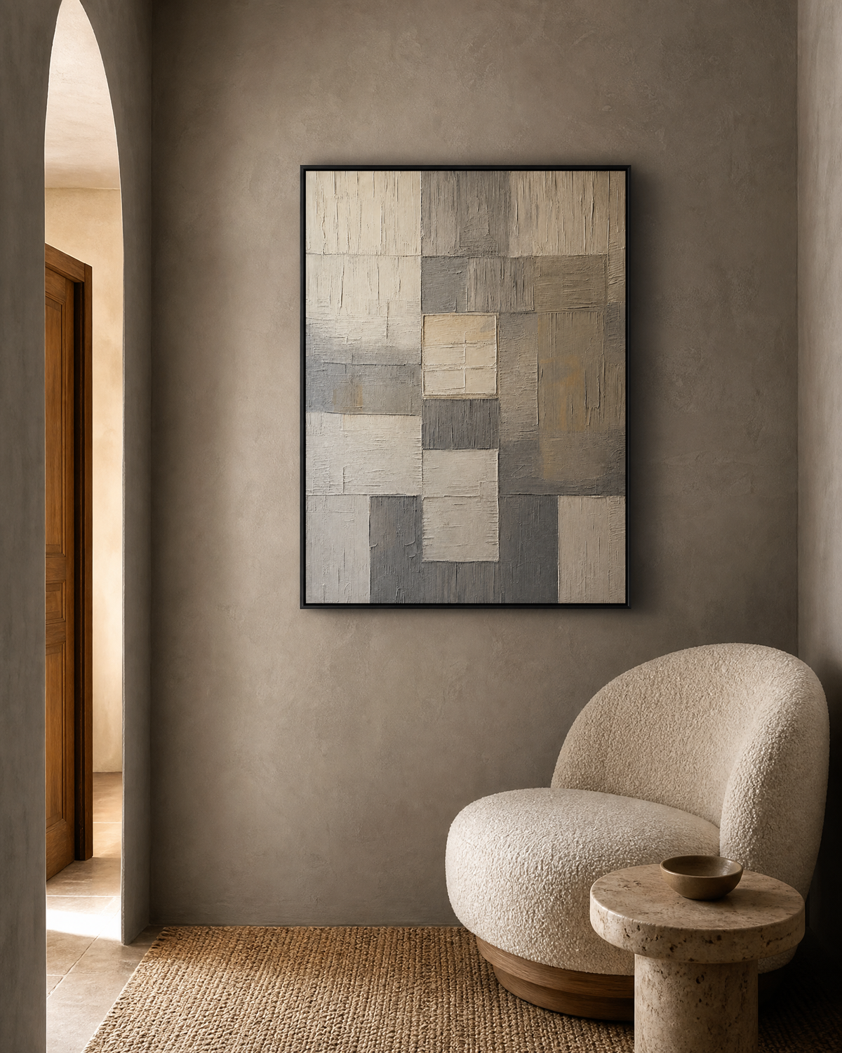 Neutral Patchwork Grid