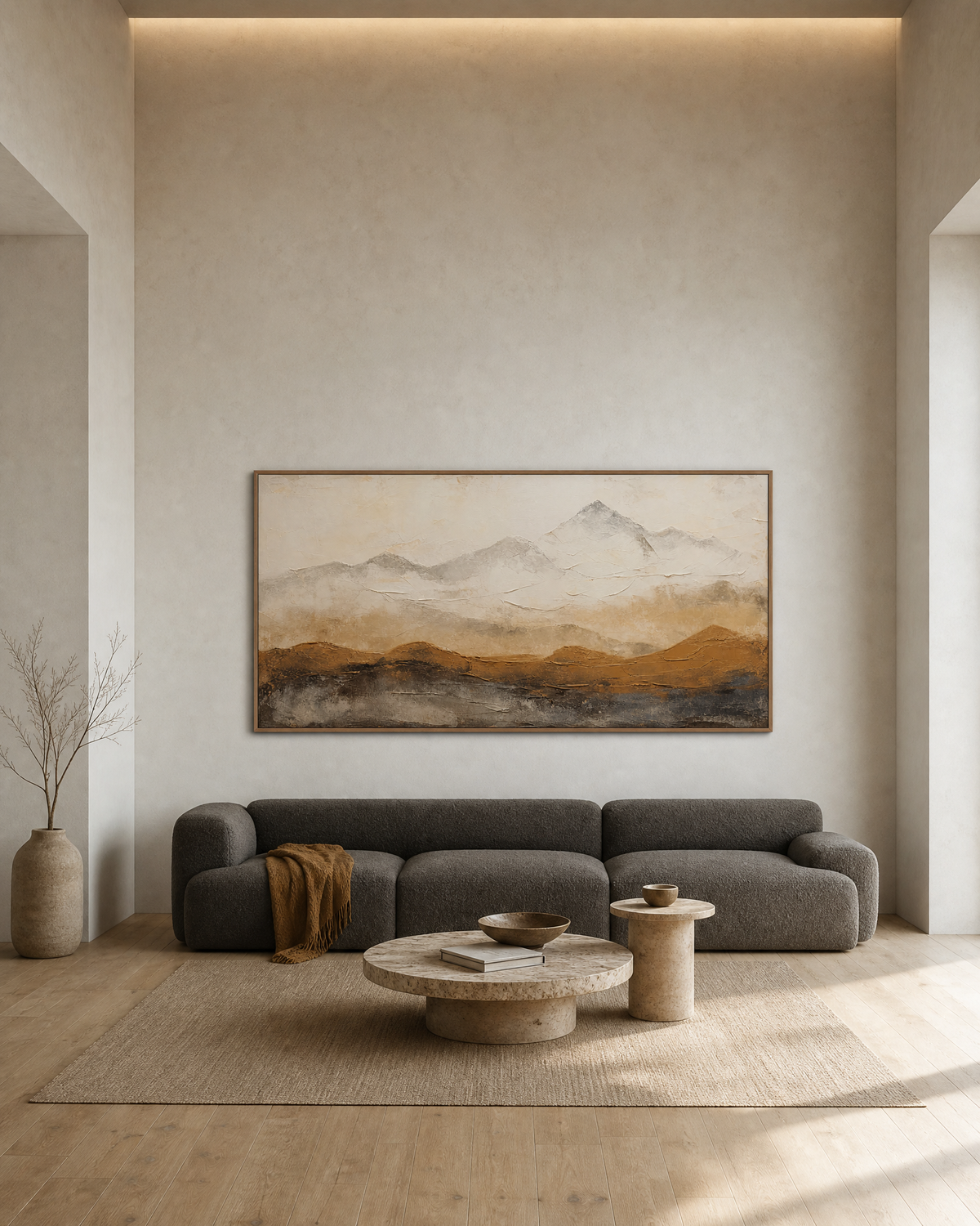 Misty Ochre Mountain Range