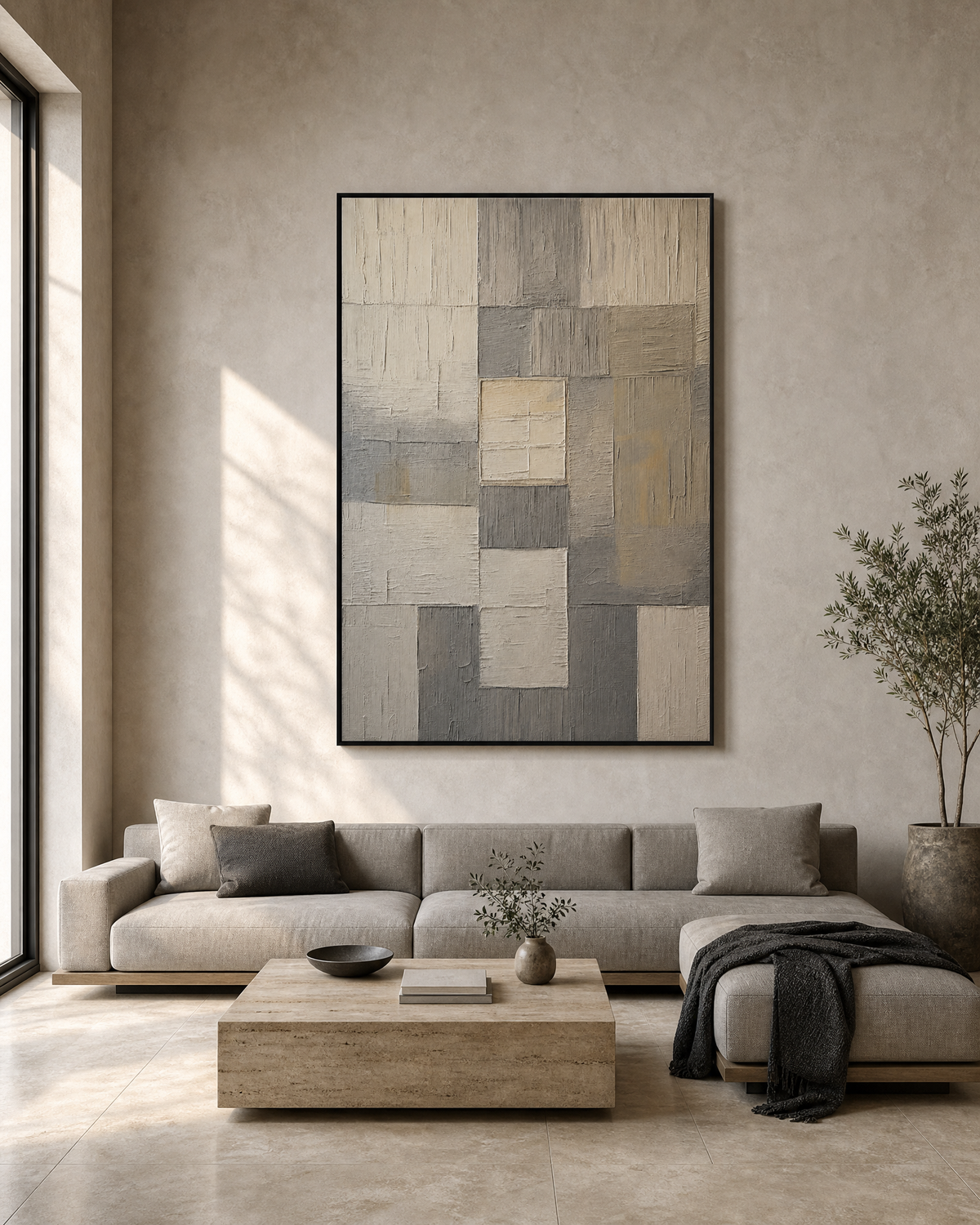 Neutral Patchwork Grid