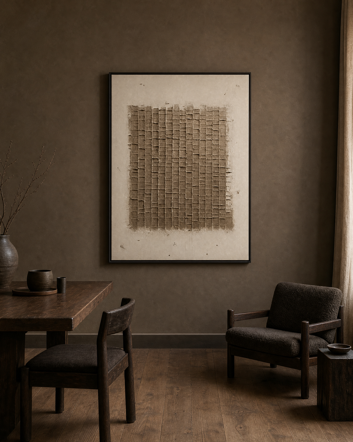 Taupe Grid Weave
