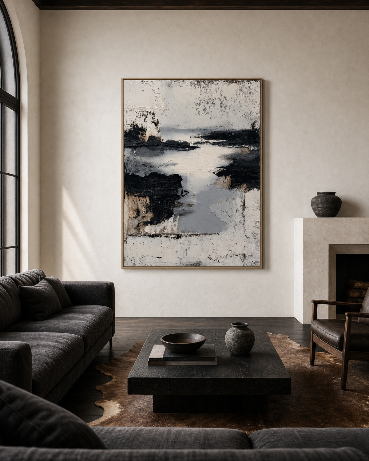 Monochrome Abstract Estuary