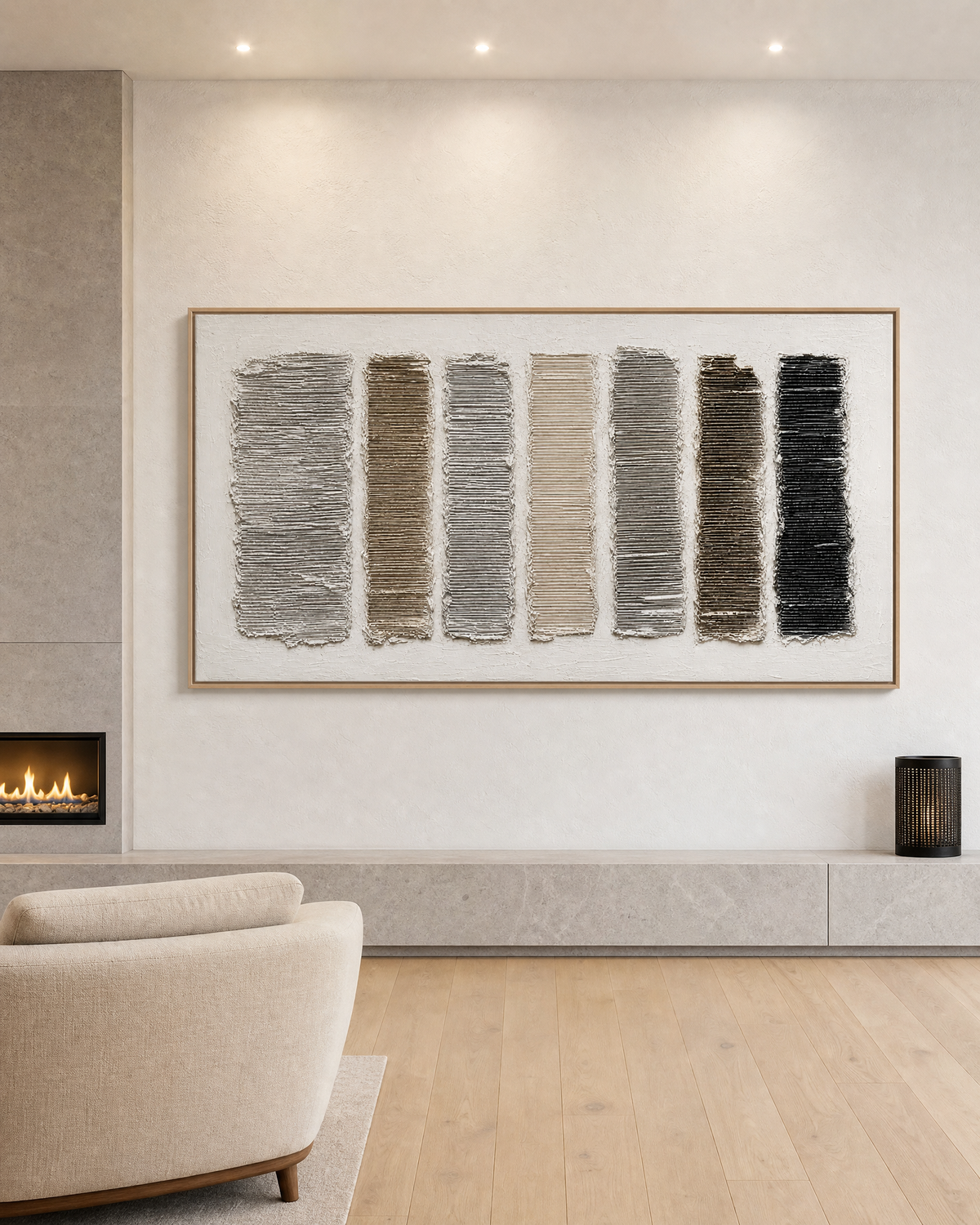 Vertical Striae in Grey and Umber