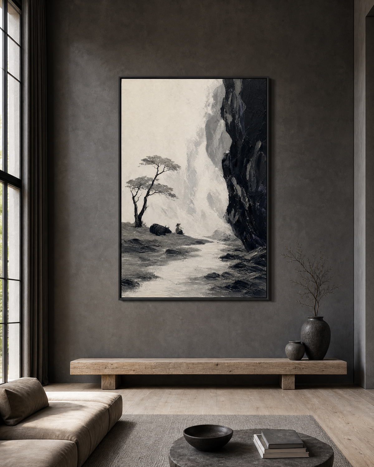 Cliff Pastoral in Ink Greys