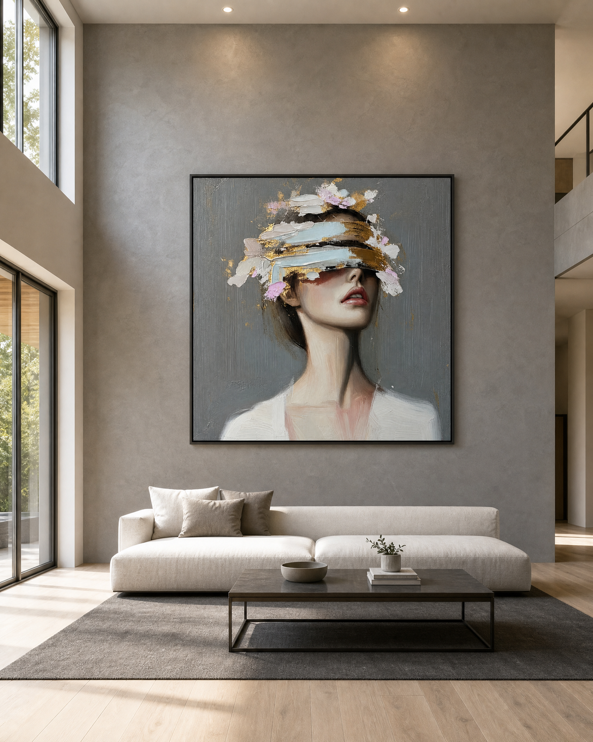 Blindfolded Muse in Gold and Blossom