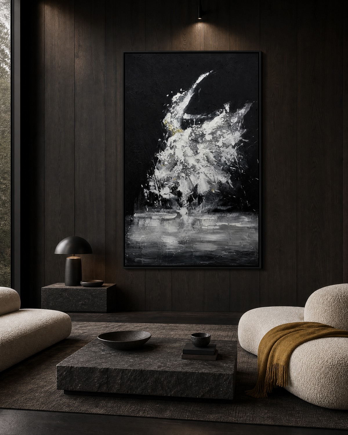 White Explosion on Black
