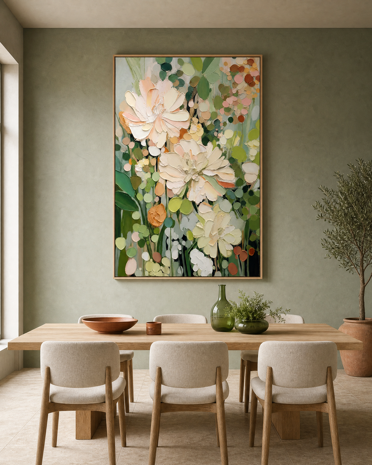 Cream Peonies in Sage Meadow