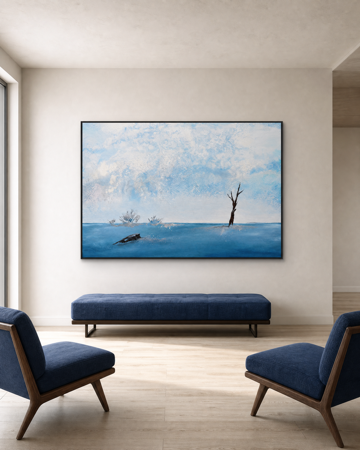 Winter Lake with Lone Dead Tree