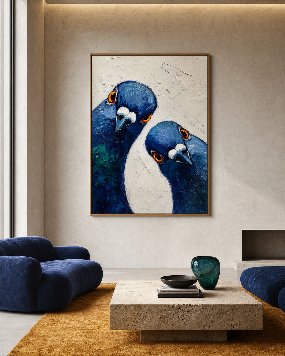 Two Blue Pigeons