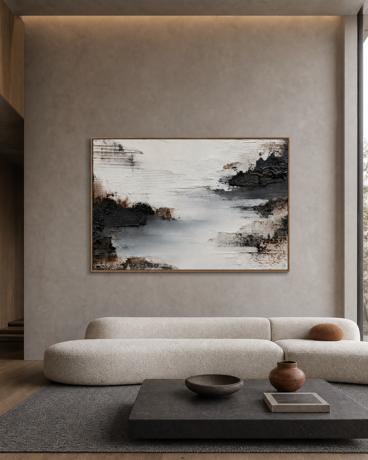 Monochrome Horizon with Umber Accents