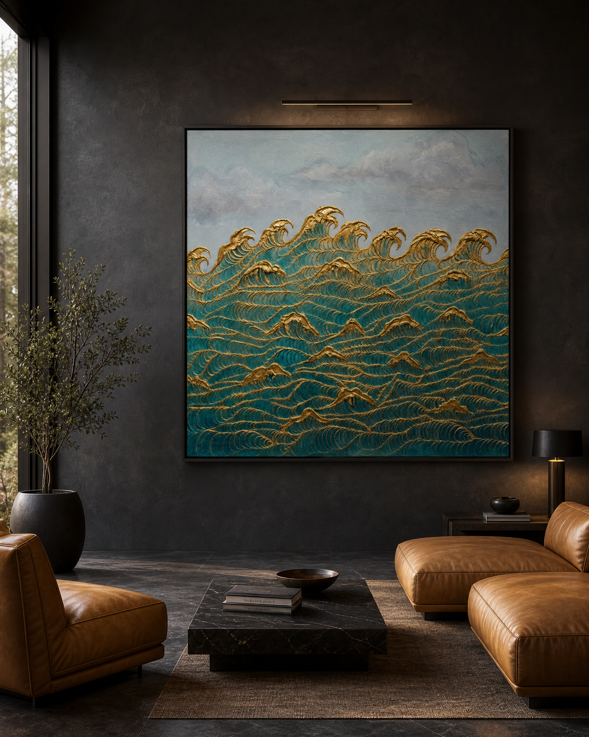Golden Crested Waves