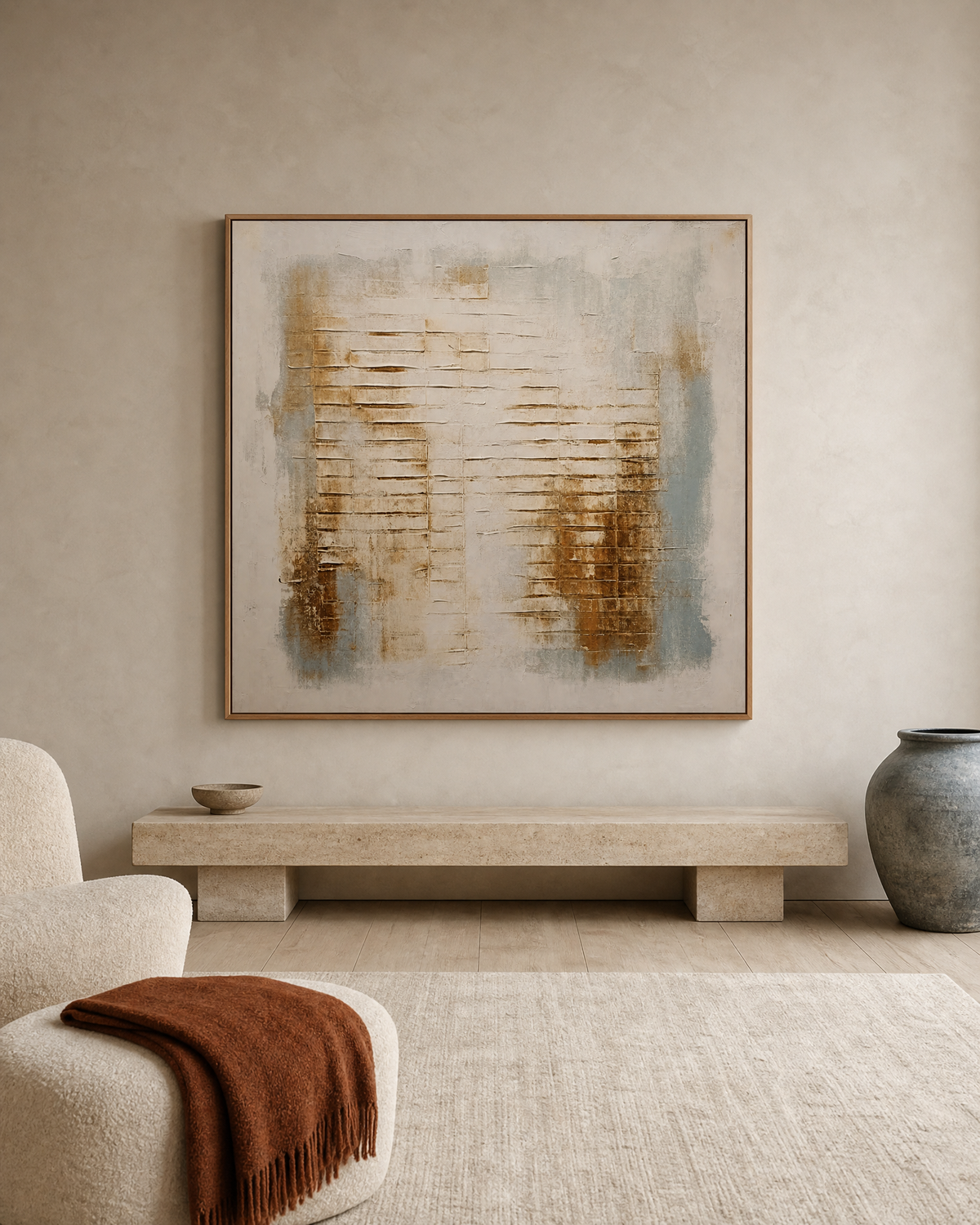 Weave in Ochre and Mist
