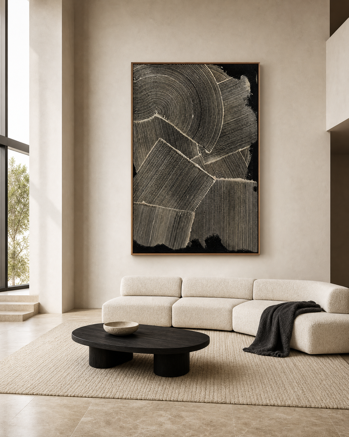 Concentric Lines on Charcoal