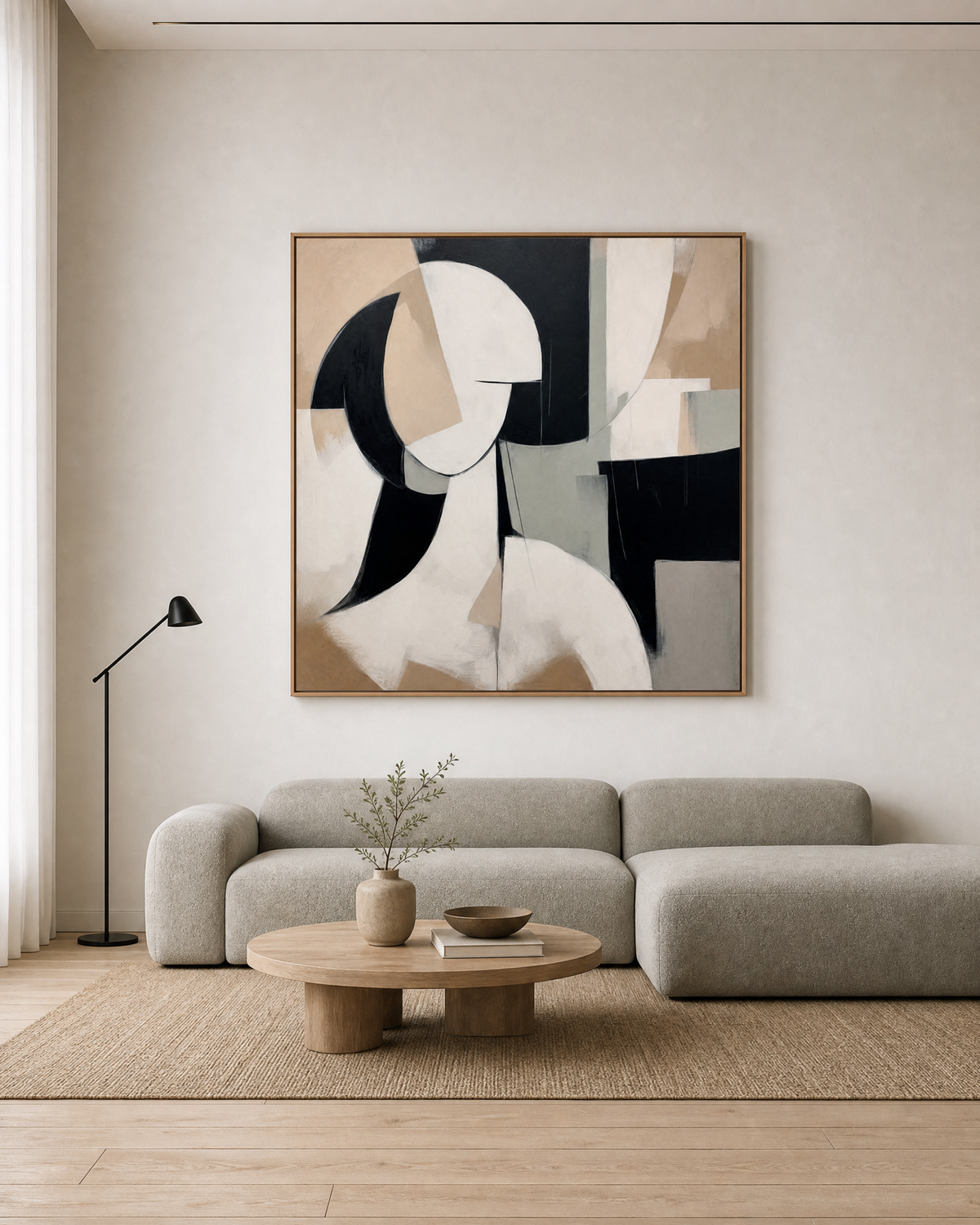Abstract Curves in Neutral Tones