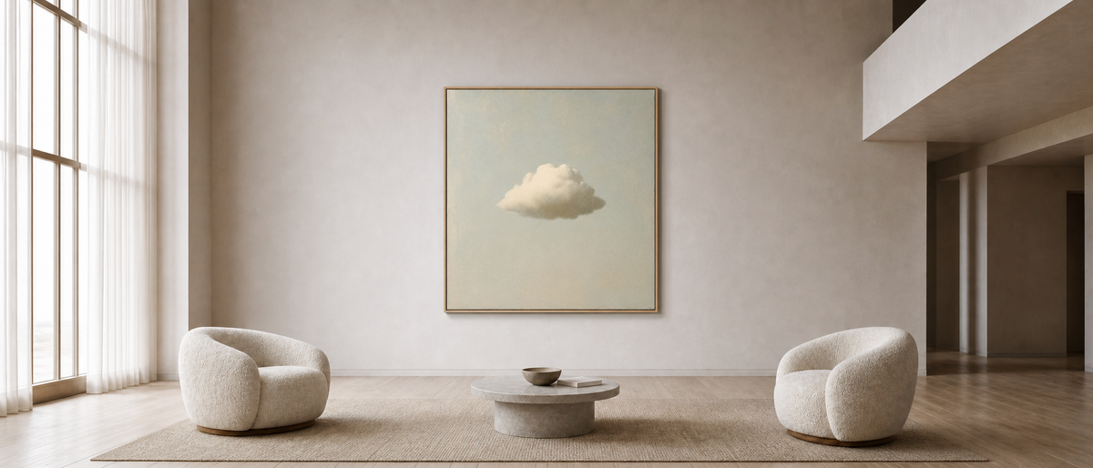 Single Cumulus on Pale Sage Sky
