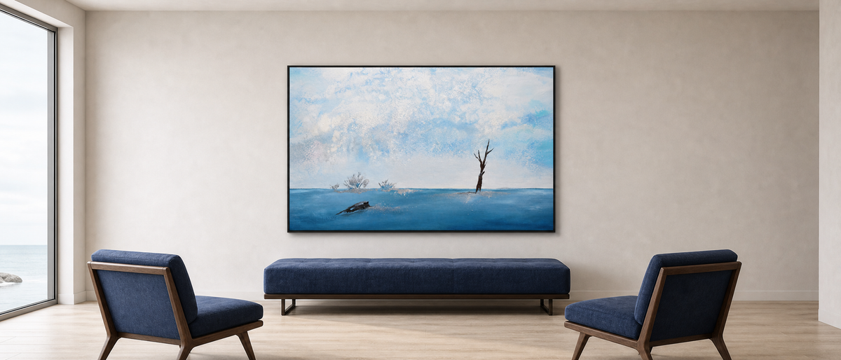 Winter Lake with Lone Dead Tree