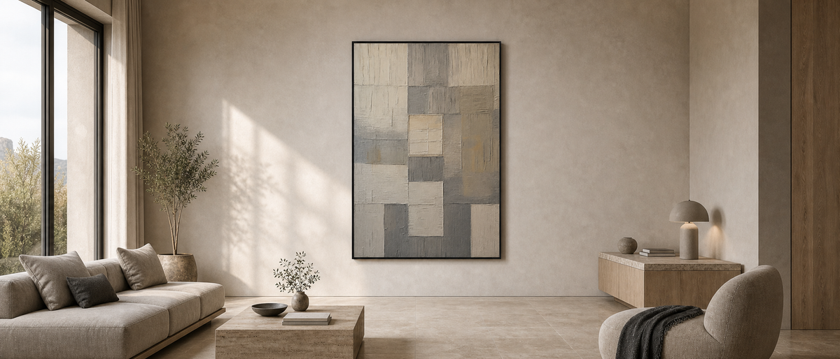 Neutral Patchwork Grid