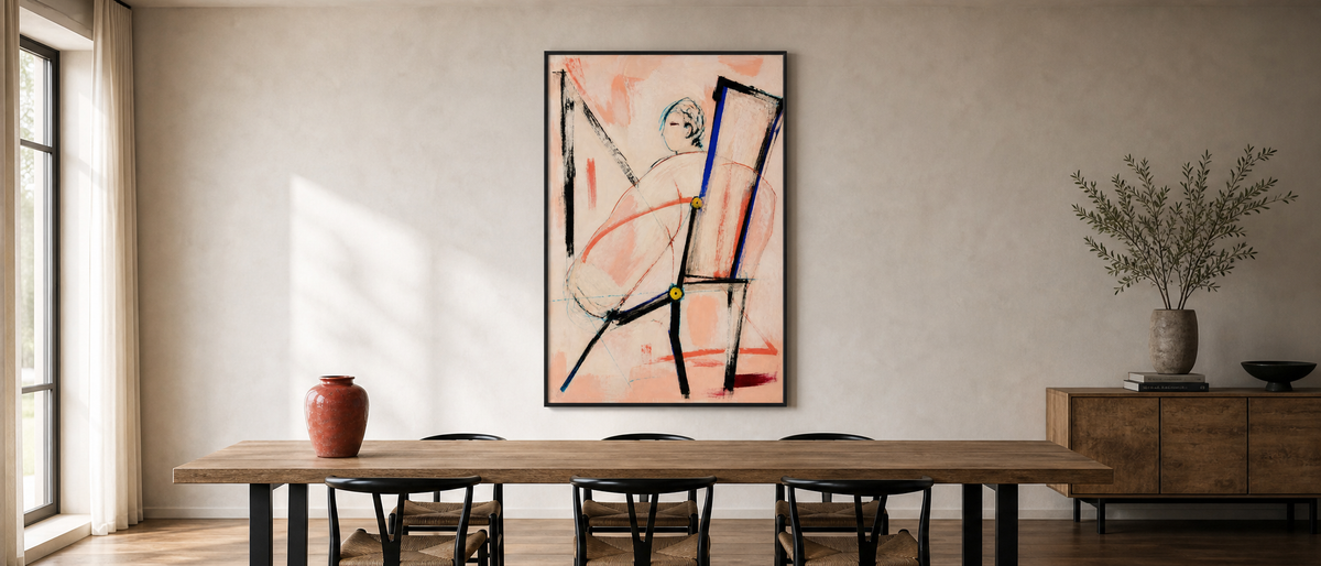 Seated Figure with Chair Lines