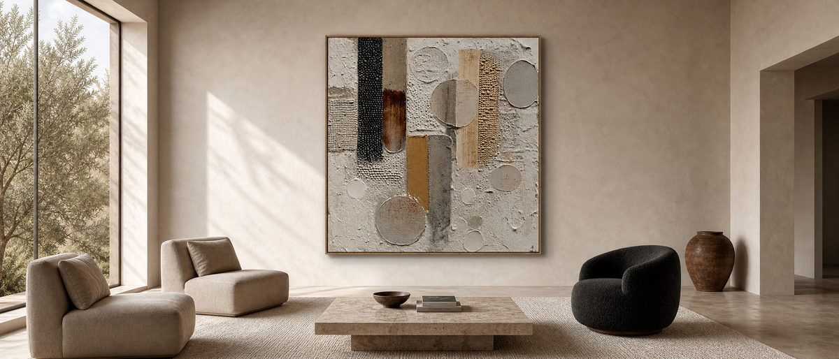 Textured Abstract Columns and Circles