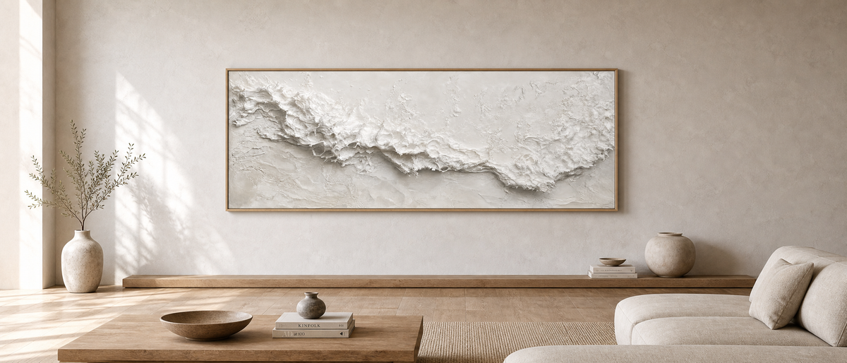 White Textured Wave Abstract