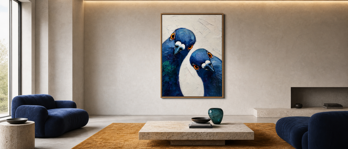 Two Blue Pigeons