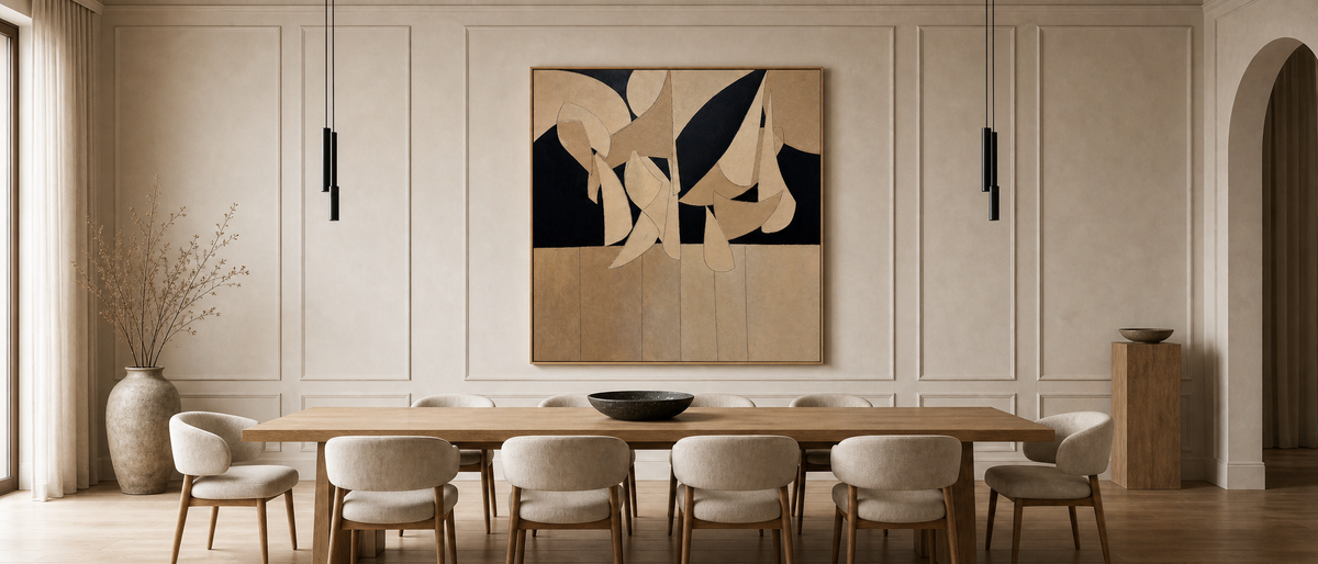 Falling Forms in Cream and Ink