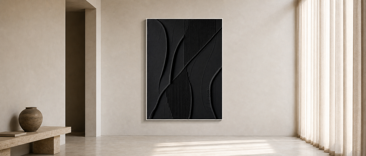 Black Monochrome Relief Lines
