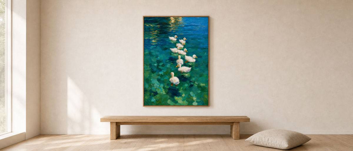 Ducklings on Turquoise Water