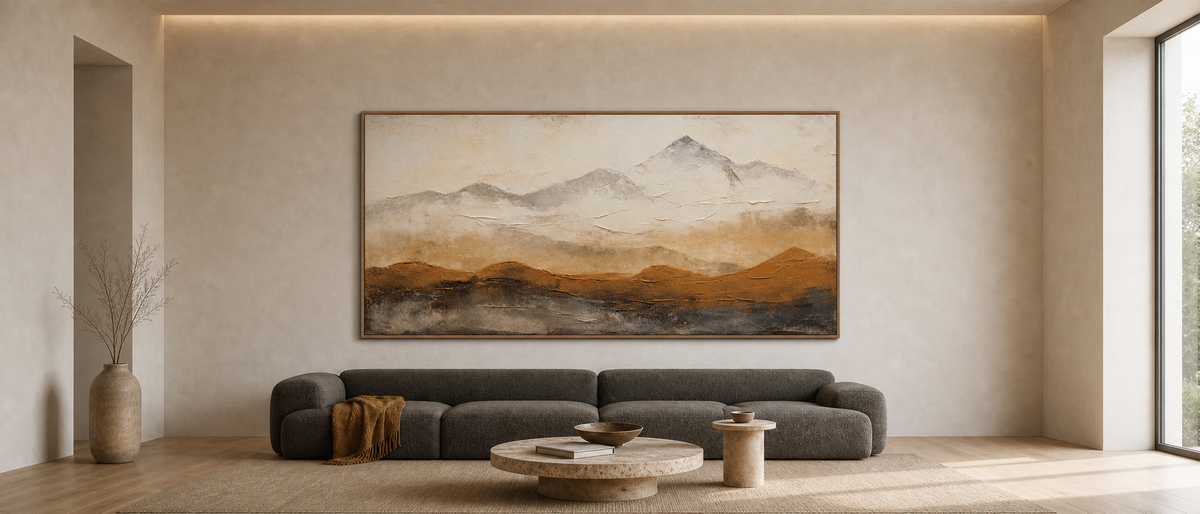 Misty Ochre Mountain Range