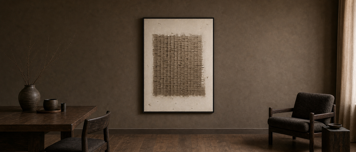Taupe Grid Weave