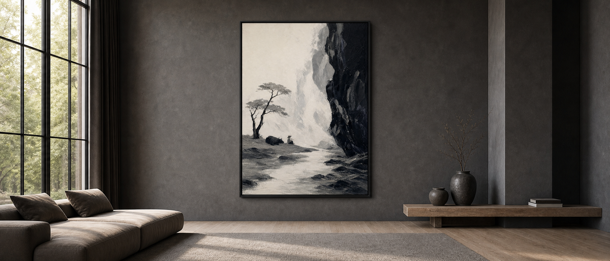 Cliff Pastoral in Ink Greys