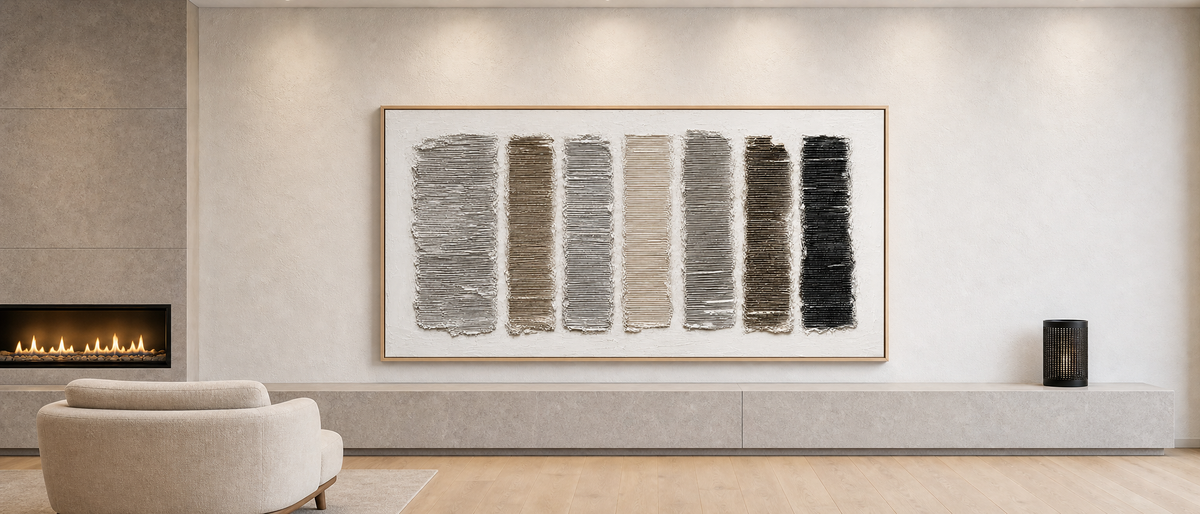 Vertical Striae in Grey and Umber