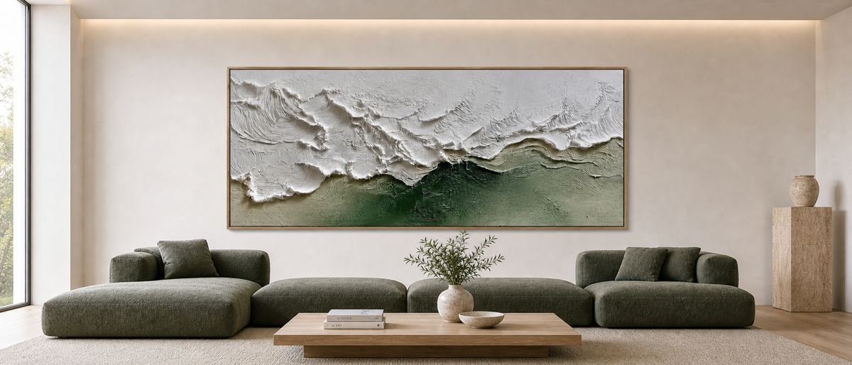 Crested Horizon in White and Sage