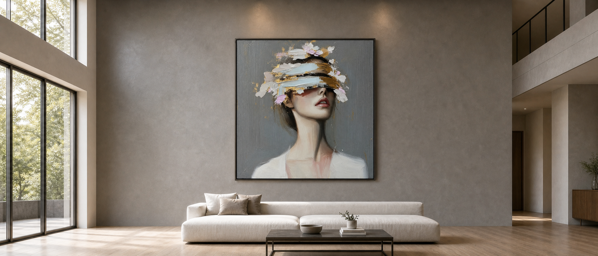 Blindfolded Muse in Gold and Blossom