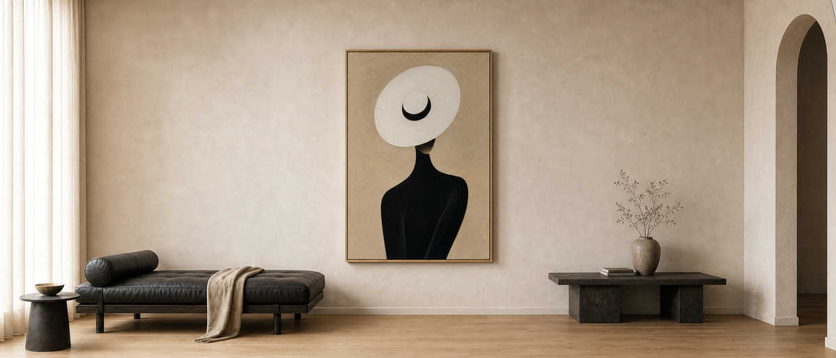 Woman in Wide-Brimmed White Hat