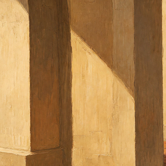 Sunlit Arcade — detail crop of the design visualization