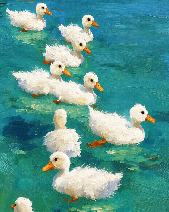Turquoise Parade — cropped artwork design detail, not a physical painting photograph