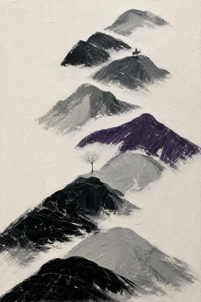 Ascending Mist Mountains – Oil Painting artwork