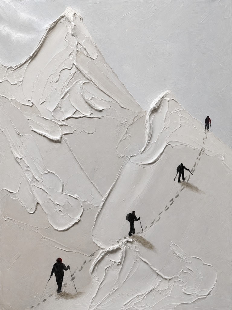 Ascent Through Snow – Oil Painting artwork