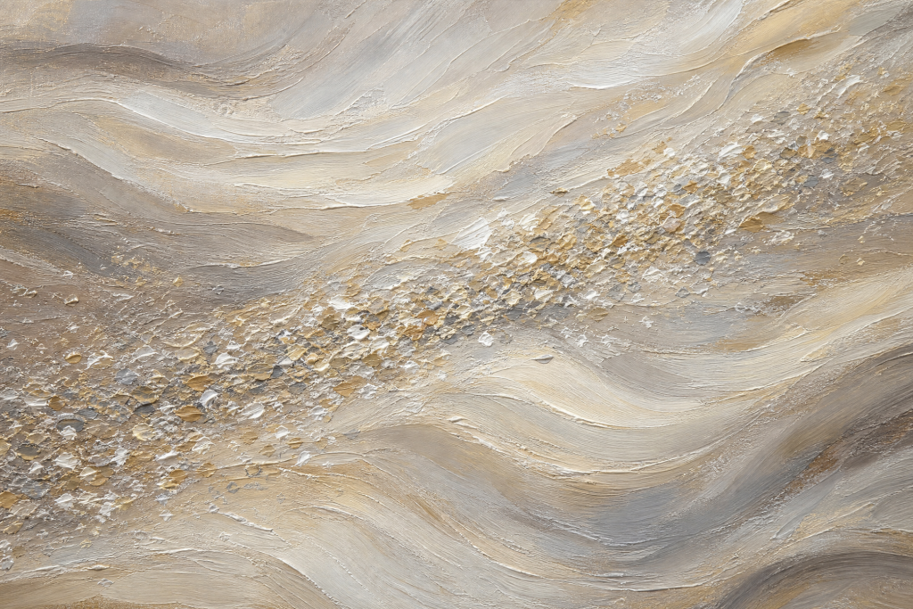 Aurora Drift in Champagne – Oil Painting artwork