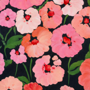 Poppies on Black – Acrylic Painting artwork